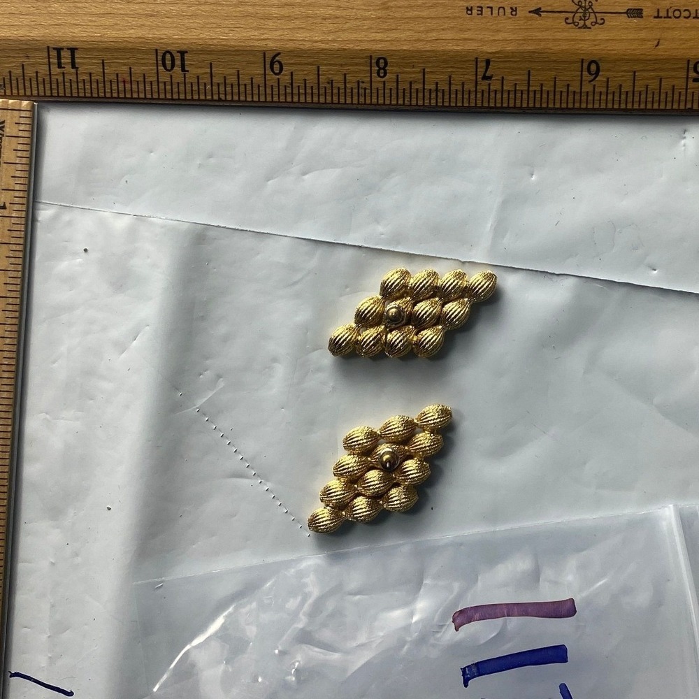 Gold Tone Textured Bead Embellishment Applique Set for Crafts Sewing Projects